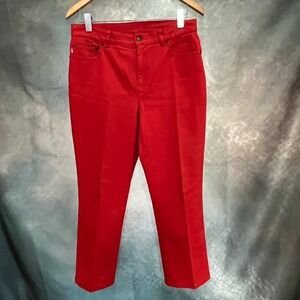 Lauren Ralph Lauren Red Straight Leg Jeans Womens 10P High Rise Stretch Denim